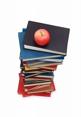 simsearch:400-04596714,k - "Back to school" concept with books and apple Photographie de stock - Aubaine LD & Abonnement, Code: 400-04345694
