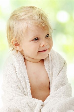 Happy baby girl with towel Stock Photo - Budget Royalty-Free & Subscription, Code: 400-04345721