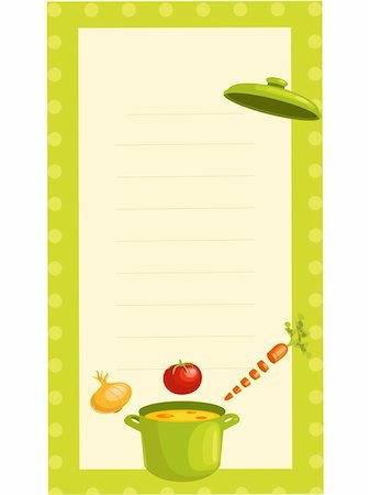 recipes paper - old fashioned recipe card ,  vector illustration Foto de stock - Super Valor sin royalties y Suscripción, Código: 400-04345891