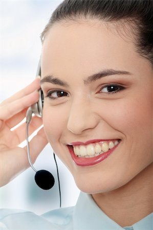 simsearch:400-08293929,k - Call center woman with headset. Stock Photo - Budget Royalty-Free & Subscription, Code: 400-04345944