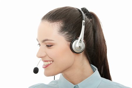 simsearch:400-08293929,k - Call center woman with headset. Stock Photo - Budget Royalty-Free & Subscription, Code: 400-04345946