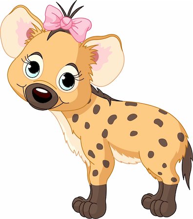 Illustration of an adorable baby girl hyena standing Stock Photo - Budget Royalty-Free & Subscription, Code: 400-04345953