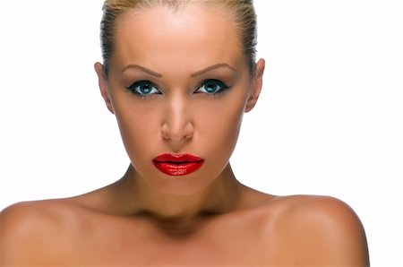 simsearch:400-05122684,k - beautiful woman with bright red lips on the isolated background Photographie de stock - Aubaine LD & Abonnement, Code: 400-04346124