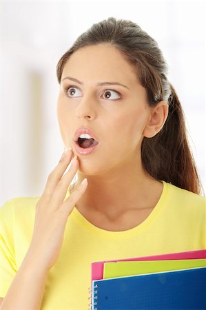 Shocked student girl Stock Photo - Budget Royalty-Free & Subscription, Code: 400-04346171