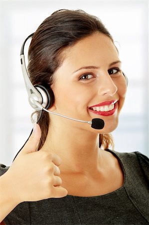 simsearch:400-08293929,k - Call center woman with headset. Stock Photo - Budget Royalty-Free & Subscription, Code: 400-04346215