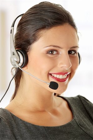 simsearch:400-08293929,k - Call center woman with headset. Stock Photo - Budget Royalty-Free & Subscription, Code: 400-04346217