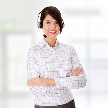 simsearch:400-08293929,k - Call center woman with headset. Stock Photo - Budget Royalty-Free & Subscription, Code: 400-04346261