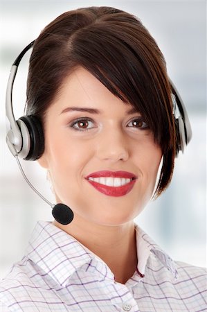 simsearch:400-08293929,k - Call center woman with headset. Stock Photo - Budget Royalty-Free & Subscription, Code: 400-04346262