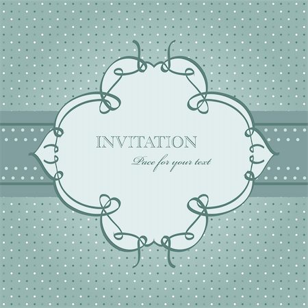 Vector vintage blue greeting card Stock Photo - Budget Royalty-Free & Subscription, Code: 400-04346326