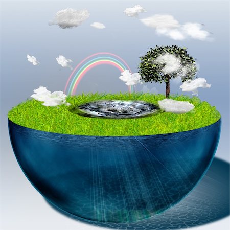 environmental business illustration - Water Filled half sphere Photographie de stock - Aubaine LD & Abonnement, Code: 400-04346467