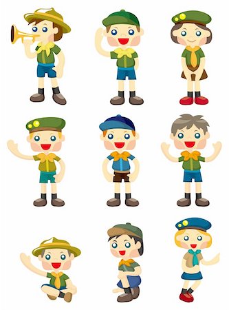 cartoon boy/girl scout icon Stock Photo - Budget Royalty-Free & Subscription, Code: 400-04346483