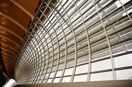 elwynn (artist) - Gray and yellow unusual geometric ceiling and the channel of building. Stock Photo - Budget Royalty-Free & Subscription, Code: 400-04346703