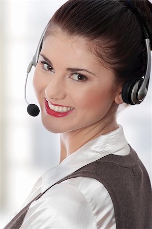 simsearch:400-08293929,k - Call center woman with headset. Stock Photo - Budget Royalty-Free & Subscription, Code: 400-04346781