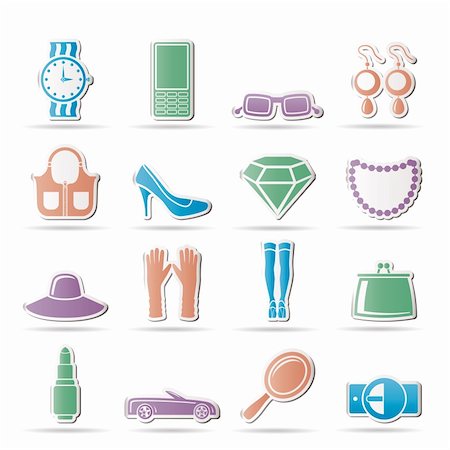 simsearch:400-04374423,k - woman and female Accessories icons - vector illustration Stock Photo - Budget Royalty-Free & Subscription, Code: 400-04346914