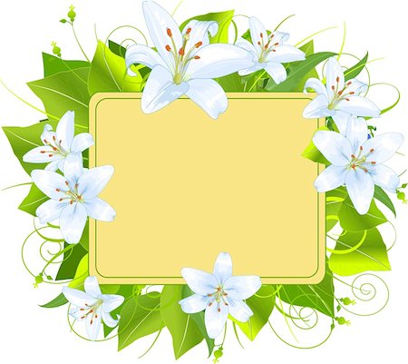 easter lily background - Easter frame, perfect for greeting cards or retail signage Stock Photo - Budget Royalty-Free & Subscription, Code: 400-04346925