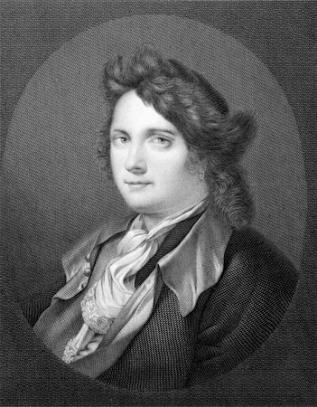 Pierre Muller on copper engraving from 1841. Engraved by A.Lauro from a drawing by F.Lacatello after a self portait by Muller. Stock Photo - Budget Royalty-Free & Subscription, Code: 400-04346993