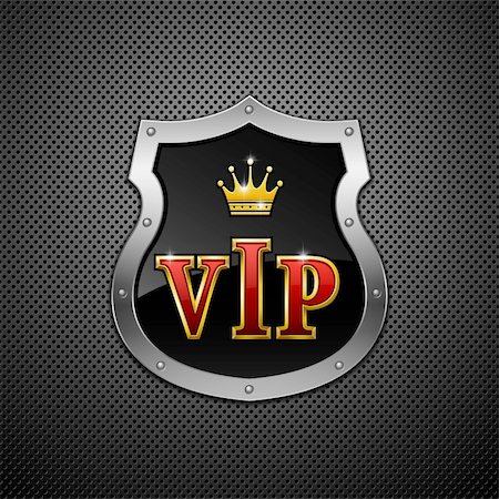 simsearch:400-06325860,k - Shield on a metallic background. Vip. Vector illustration. Photographie de stock - Aubaine LD & Abonnement, Code: 400-04347147