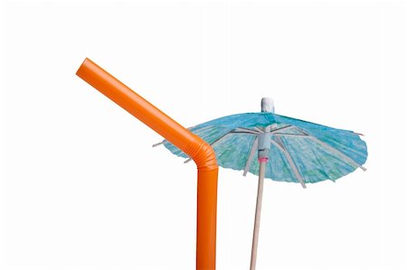 paper umbrella - Paper umbrella and tubule to decorate the glasses with a cocktail. Stock Photo - Budget Royalty-Free & Subscription, Code: 400-04347173