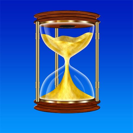 Hourglass on a blue background, drawing in Photoshop. Stock Photo - Budget Royalty-Free & Subscription, Code: 400-04347262