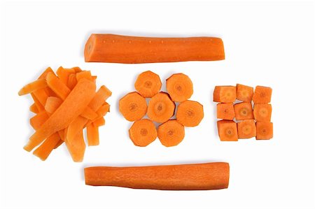 simsearch:400-04347888,k - Chopped carrot for cooking isolated on white Stockbilder - Microstock & Abonnement, Bildnummer: 400-04347344