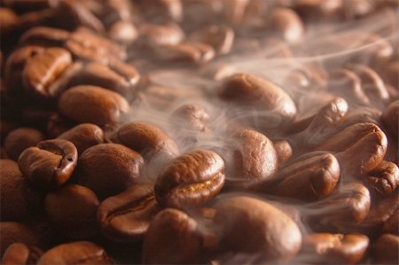 roasting coffee beans with steam and smoke Stock Photo - Budget Royalty-Free & Subscription, Code: 400-04347430