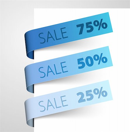simsearch:400-04730082,k - Set of blue paper tags - Vector sale announcement Stockbilder - Microstock & Abonnement, Bildnummer: 400-04347509