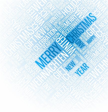 simsearch:400-04347523,k - Typographic Abstract Christmas card - season words on blue Foto de stock - Royalty-Free Super Valor e Assinatura, Número: 400-04347523