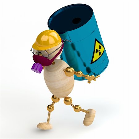 simsearch:632-02745049,k - 3d wood man with a radioactive waste isolated Stock Photo - Budget Royalty-Free & Subscription, Code: 400-04347602