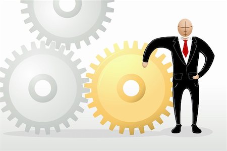 simsearch:400-04879813,k - illustration of business man standing with cog wheel Stock Photo - Budget Royalty-Free & Subscription, Code: 400-04347880