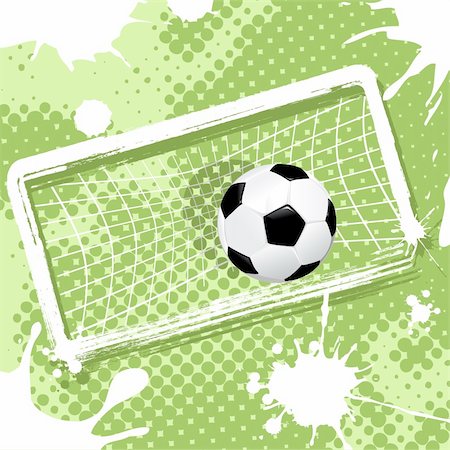 soccer field background - illustration, soccer ball on abstract green background Stock Photo - Budget Royalty-Free & Subscription, Code: 400-04348045