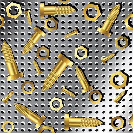 simsearch:400-05709488,k - screws and nuts over metallic texture, abstract art illustration Foto de stock - Super Valor sin royalties y Suscripción, Código: 400-04348178