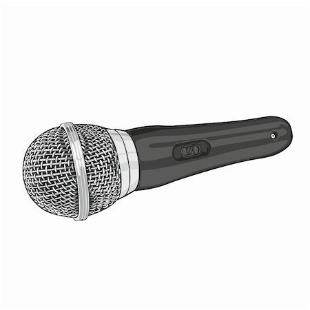 simsearch:400-04278068,k - fully editable vector illustration of silver microphone isolated on white Stock Photo - Budget Royalty-Free & Subscription, Code: 400-04348398