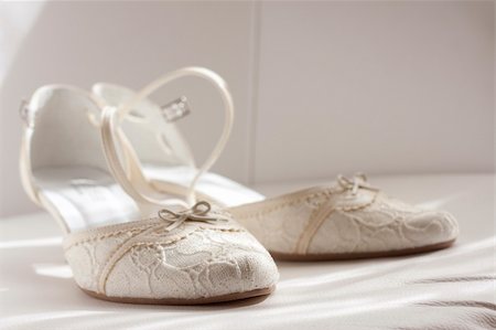 silver shoe - white wedding bride shoes Stock Photo - Budget Royalty-Free & Subscription, Code: 400-04348623