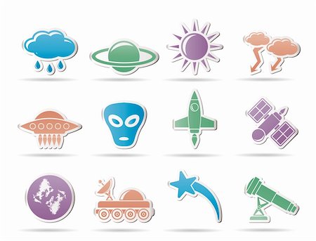 planet icon sets - Astronautics and Space and univerce Icons - Vector Icon Set Stock Photo - Budget Royalty-Free & Subscription, Code: 400-04348714