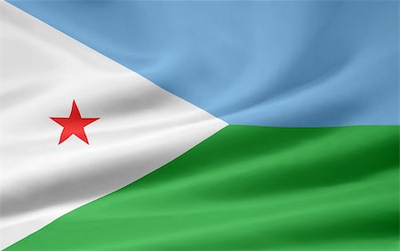 simsearch:400-04348687,k - High resolution flag of Djibouti Photographie de stock - Aubaine LD & Abonnement, Code: 400-04348749