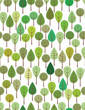 forest cartoon illustration - Green woods seamless pattern for kids Stock Photo - Budget Royalty-Free & Subscription, Code: 400-04348876
