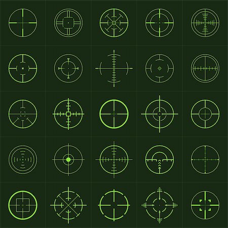 simsearch:400-05878851,k - set of 25 crosshairs Photographie de stock - Aubaine LD & Abonnement, Code: 400-04349050