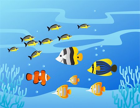 Sea life vector Stock Photo - Budget Royalty-Free & Subscription, Code: 400-04349109