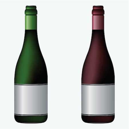 simsearch:400-08791429,k - wine bottles with empty labels against white background, abstract vector art illustration Stockbilder - Microstock & Abonnement, Bildnummer: 400-04349243