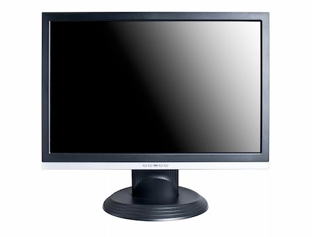 simsearch:400-04786483,k - Black computer display isolated on white background with clipping path Photographie de stock - Aubaine LD & Abonnement, Code: 400-04349291