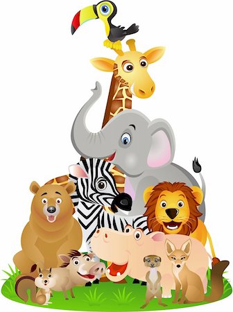 simsearch:400-04387007,k - vector illustration of animal cartoon Photographie de stock - Aubaine LD & Abonnement, Code: 400-04349410