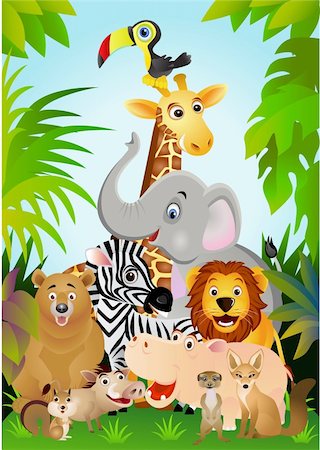 simsearch:400-04387007,k - vector illustration of animal cartoon Photographie de stock - Aubaine LD & Abonnement, Code: 400-04349411