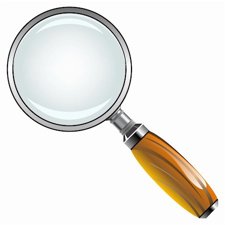 simsearch:400-04996978,k - magnifying glass with wooden handle against white background, abstract vector art illustration Photographie de stock - Aubaine LD & Abonnement, Code: 400-04349788