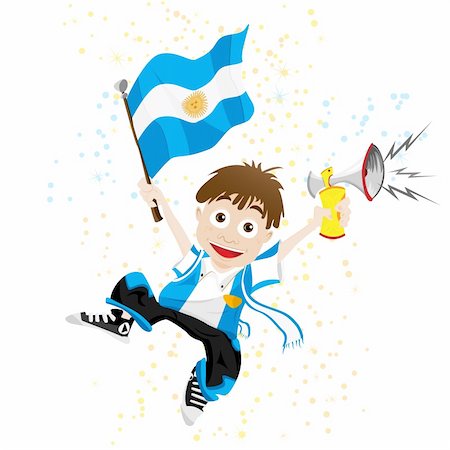 simsearch:400-04620875,k - Vector - Argentina Sport Fan with Flag and Horn Stock Photo - Budget Royalty-Free & Subscription, Code: 400-04340189