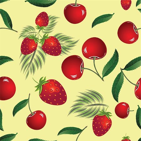 Seamless berry background. Vector illustration. Element for design. Stock Photo - Budget Royalty-Free & Subscription, Code: 400-04340201