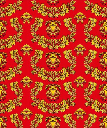 simple grass pattern - Seamless vegetative pattern in traditional Russian style. Stock Photo - Budget Royalty-Free & Subscription, Code: 400-04340236