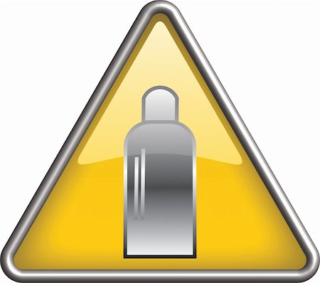 Gas bottle hazard symbol/ icon in yellow 3D triangle Photographie de stock - Aubaine LD & Abonnement, Code: 400-04340266