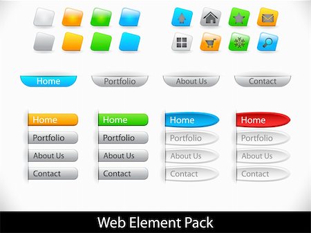 Set of elements for website Stock Photo - Budget Royalty-Free & Subscription, Code: 400-04340297