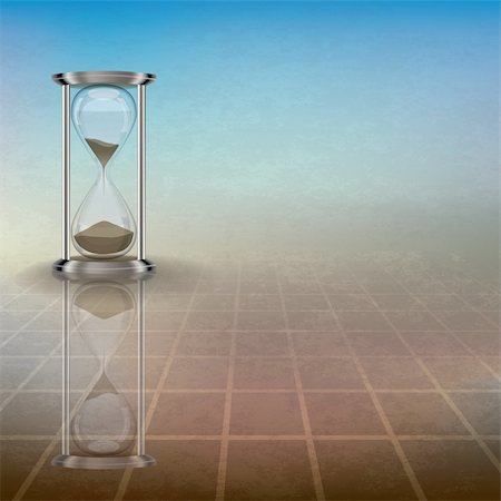 abstract grunge illustration with hourglass on blue Stock Photo - Budget Royalty-Free & Subscription, Code: 400-04340356