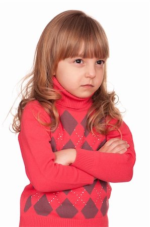 simsearch:400-04829724,k - Portrait of emotionally kid. Funny little girl isolated on white background. Beautiful caucasian model. Photographie de stock - Aubaine LD & Abonnement, Code: 400-04340446